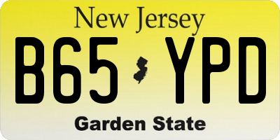 NJ license plate B65YPD