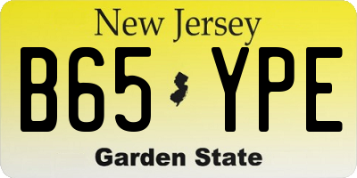 NJ license plate B65YPE