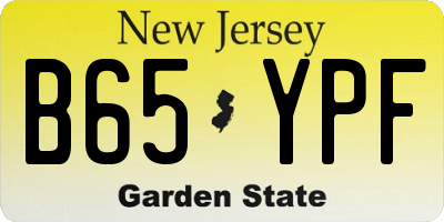 NJ license plate B65YPF