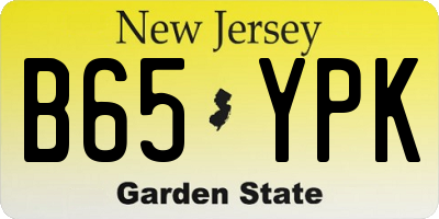 NJ license plate B65YPK