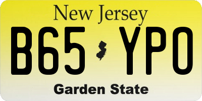 NJ license plate B65YPO