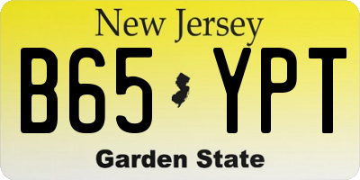NJ license plate B65YPT