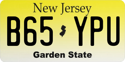 NJ license plate B65YPU