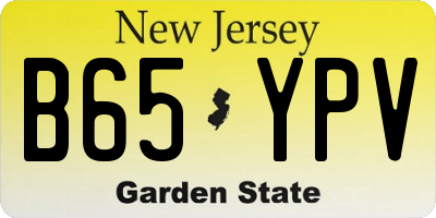 NJ license plate B65YPV
