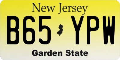NJ license plate B65YPW