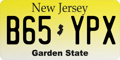 NJ license plate B65YPX