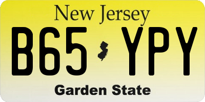NJ license plate B65YPY