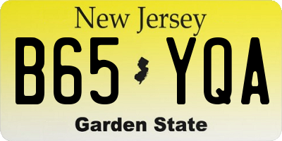 NJ license plate B65YQA