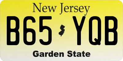 NJ license plate B65YQB