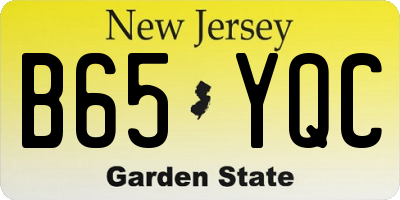 NJ license plate B65YQC