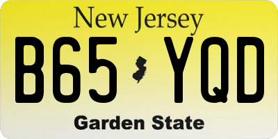 NJ license plate B65YQD