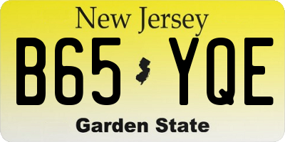 NJ license plate B65YQE