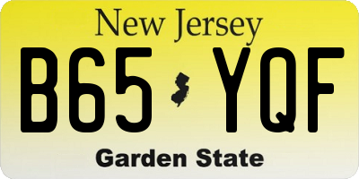 NJ license plate B65YQF