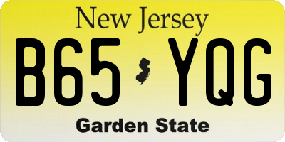 NJ license plate B65YQG