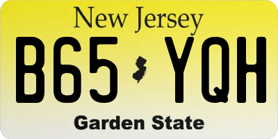 NJ license plate B65YQH