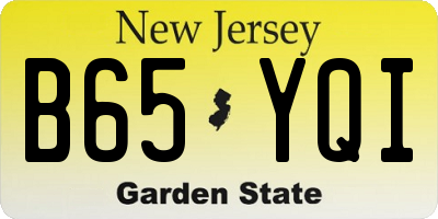 NJ license plate B65YQI