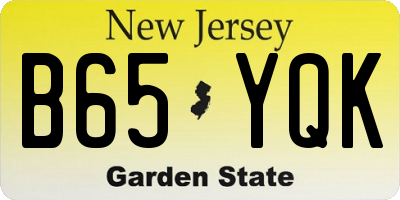 NJ license plate B65YQK