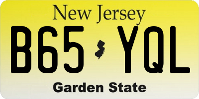 NJ license plate B65YQL