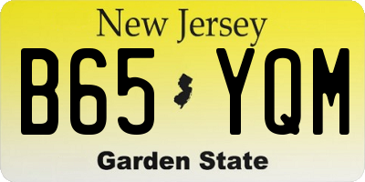NJ license plate B65YQM