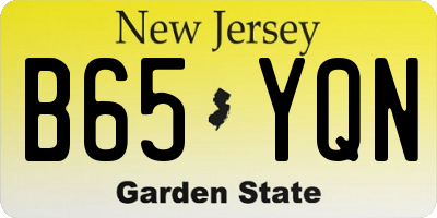 NJ license plate B65YQN