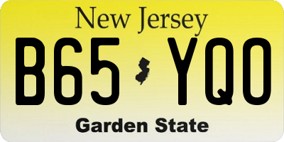 NJ license plate B65YQO