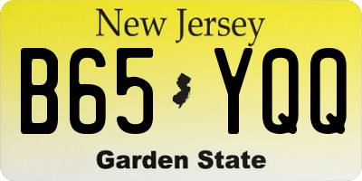 NJ license plate B65YQQ