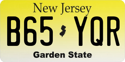 NJ license plate B65YQR