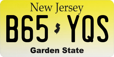 NJ license plate B65YQS