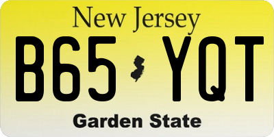 NJ license plate B65YQT