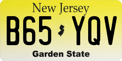 NJ license plate B65YQV