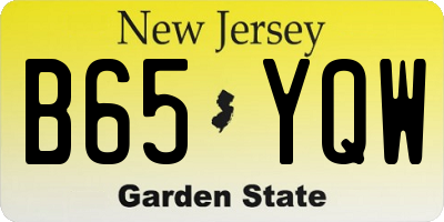 NJ license plate B65YQW