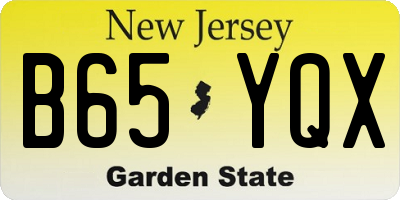 NJ license plate B65YQX