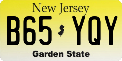 NJ license plate B65YQY