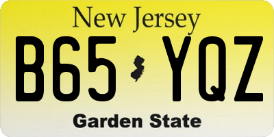 NJ license plate B65YQZ