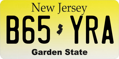 NJ license plate B65YRA