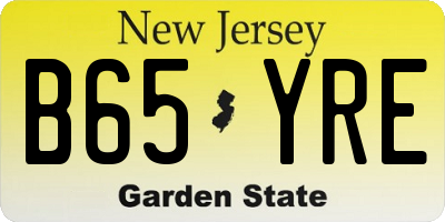 NJ license plate B65YRE
