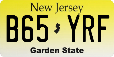 NJ license plate B65YRF