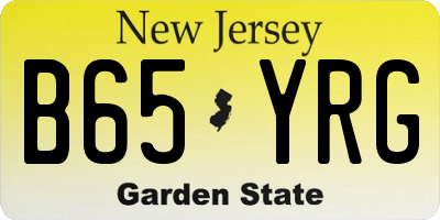 NJ license plate B65YRG