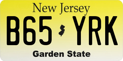 NJ license plate B65YRK