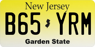 NJ license plate B65YRM