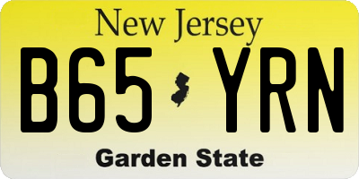 NJ license plate B65YRN