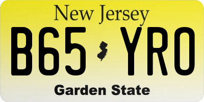 NJ license plate B65YRO