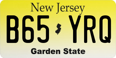 NJ license plate B65YRQ