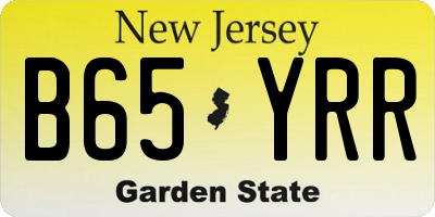 NJ license plate B65YRR