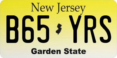 NJ license plate B65YRS