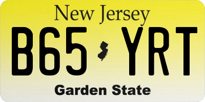 NJ license plate B65YRT