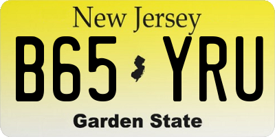NJ license plate B65YRU