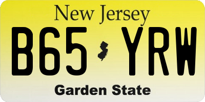 NJ license plate B65YRW