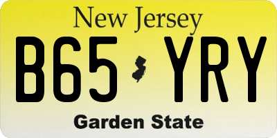 NJ license plate B65YRY