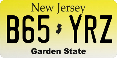 NJ license plate B65YRZ